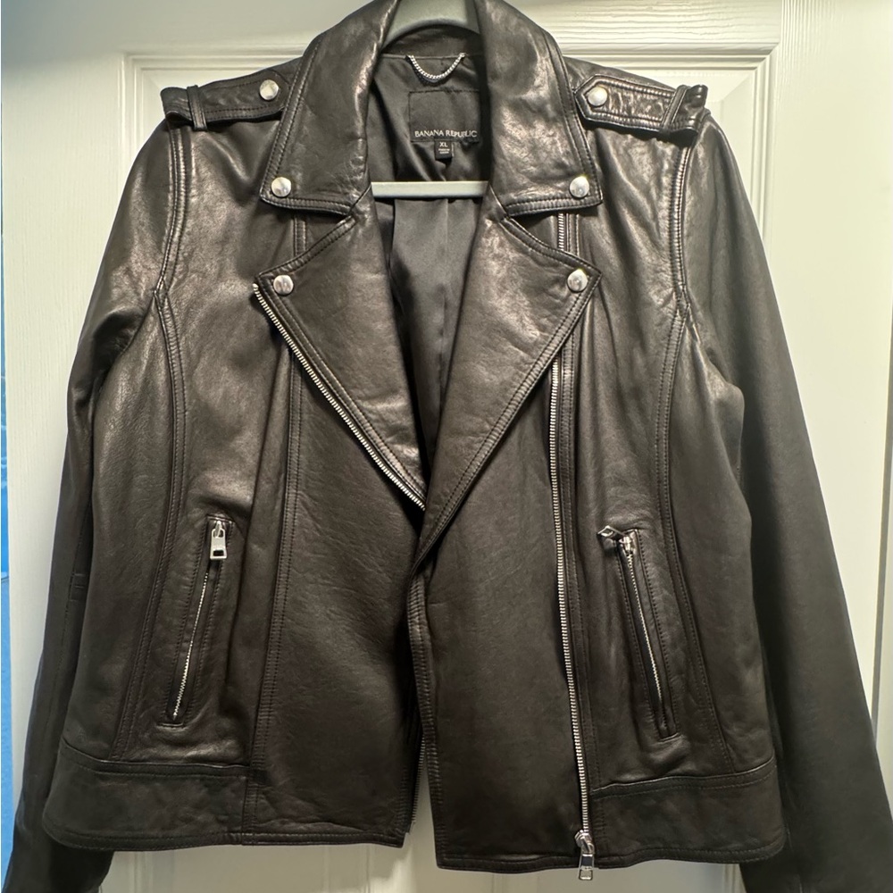 Black Banana Republic Leather Moto Jacket
